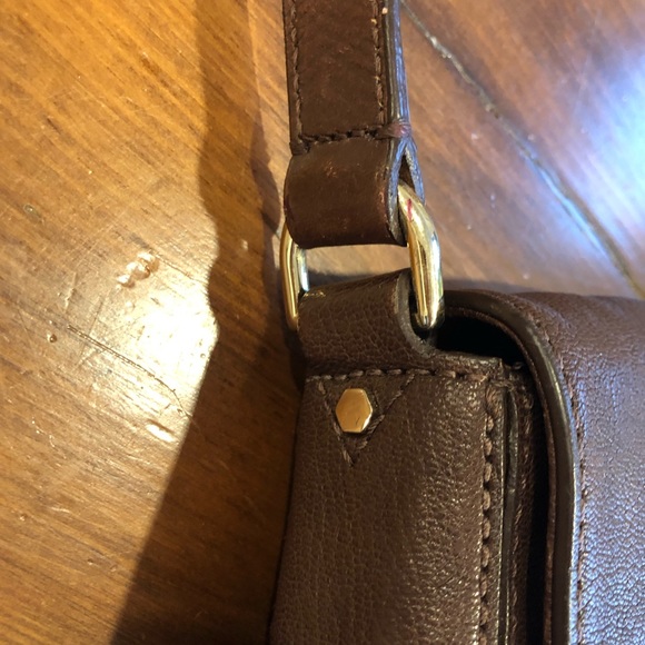 Cole Hann Brown leather crossbody vintage style - Picture 4 of 8